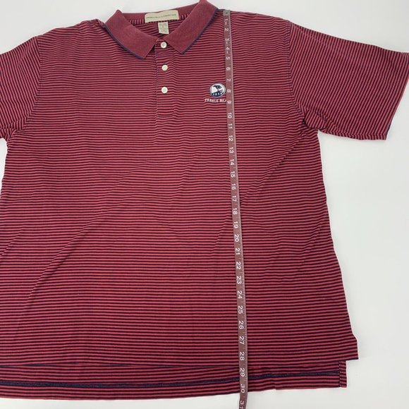 Men's Pebble Beach‎ Collection Golf Short Sleeve Polo Shirt Red Black Stripes XL - Picture 5 of 8